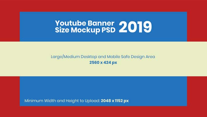 Free YouTube Banner Size Mockup PSD 2019