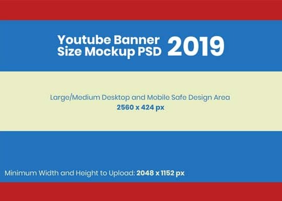 Free YouTube Banner Size Mockup PSD 2019