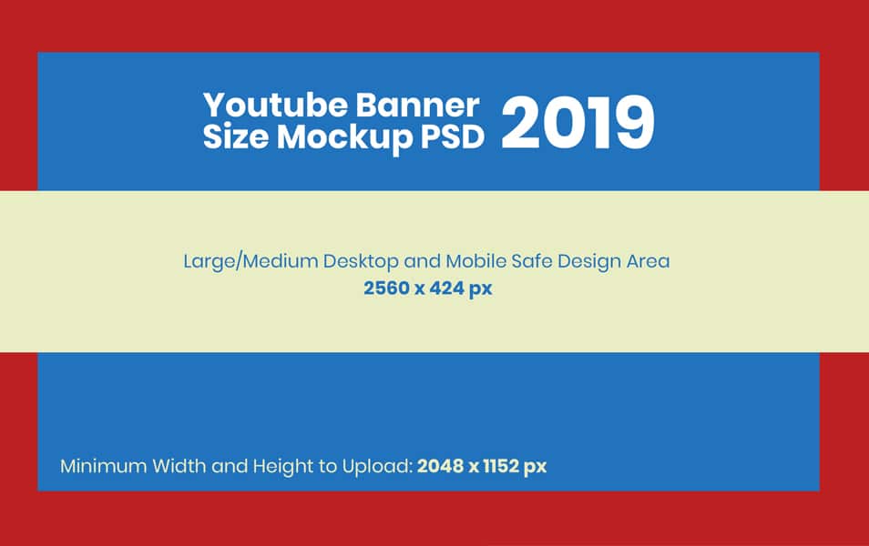 Free YouTube Banner Size Mockup PSD 2019