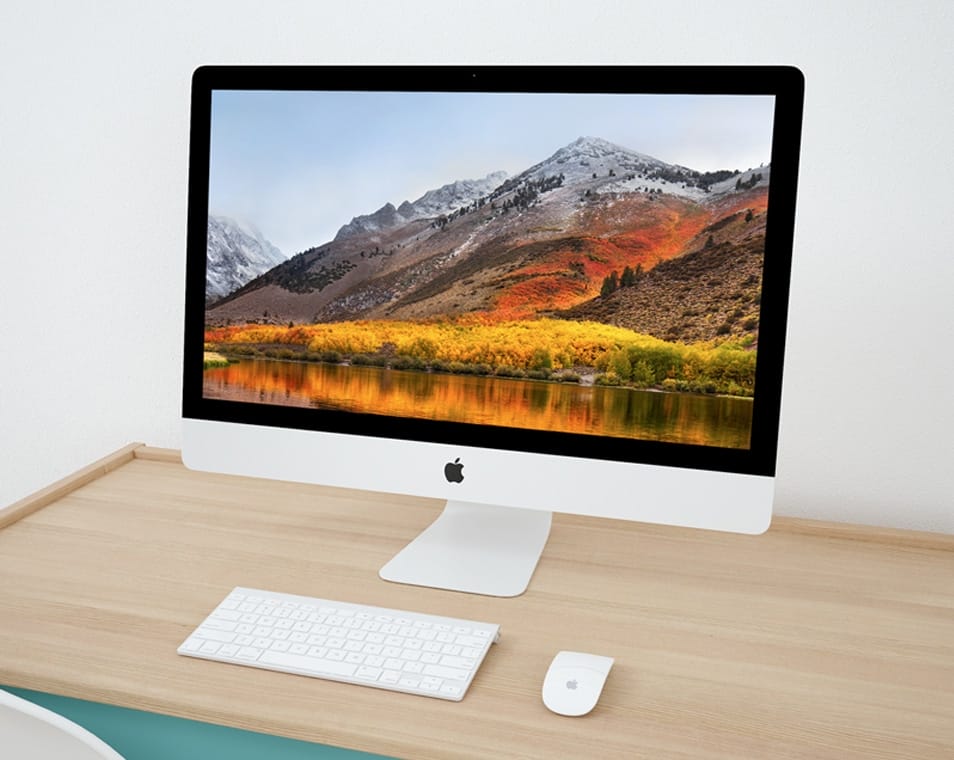 Free iMac Workspace PSD Mockup
