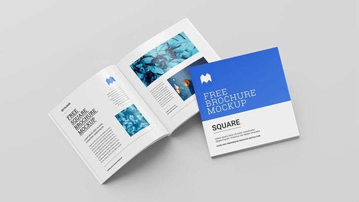 Free Perfect Binding Square Brochure Mockup