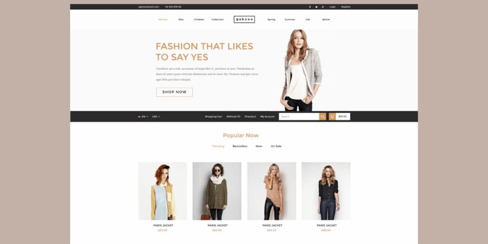 Free Ecommerce Web Templates PSD 78 Gabooo