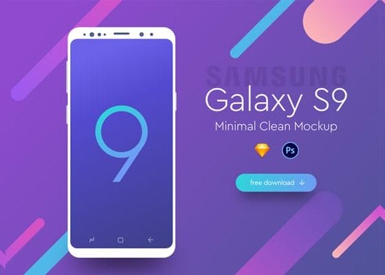 Galaxy S9 Minimal Clean Mockup