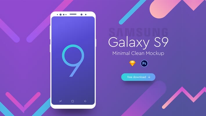 Galaxy S9 Minimal Clean Mockup