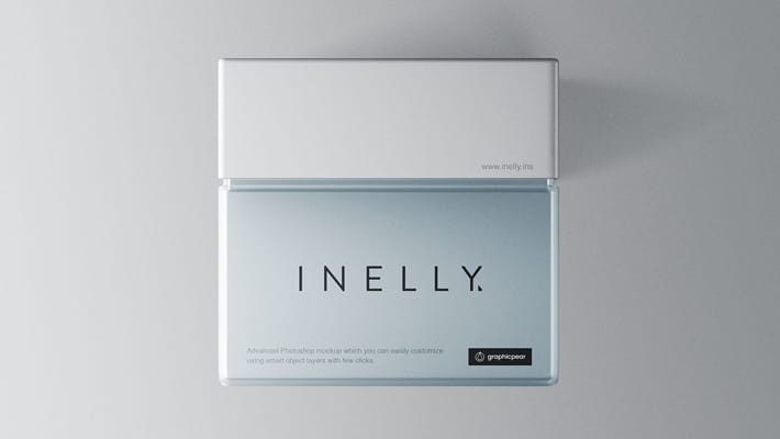 Glass Square Cosmetic Jar Mockup