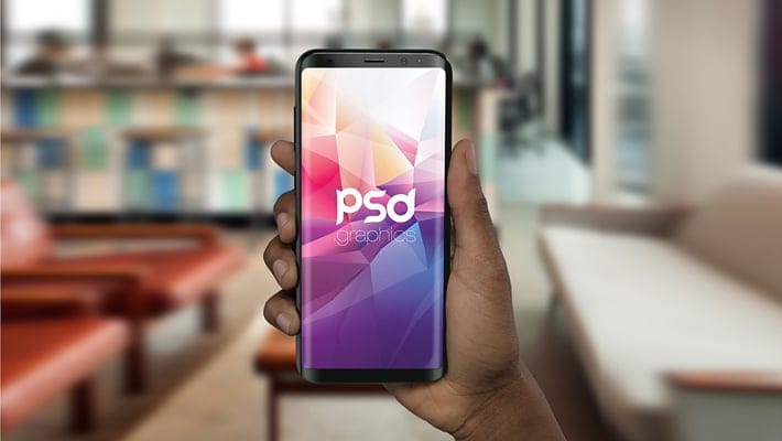 Holding Smartphone in Hand Mockup