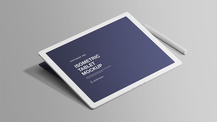 Isometric Tablet Mockup