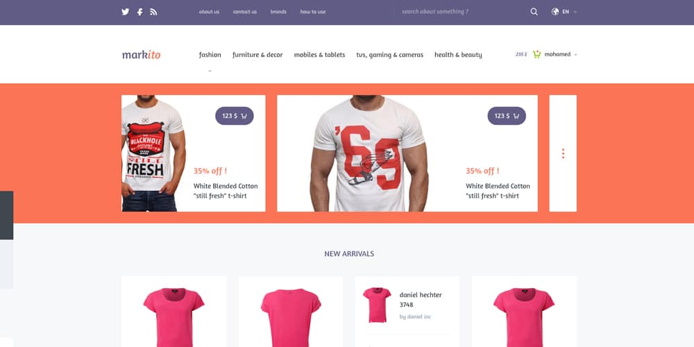 Free Ecommerce Web Templates PSD 112 Markito