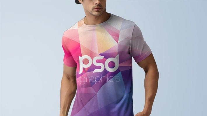 Men T-Shirt Mockup Template PSD