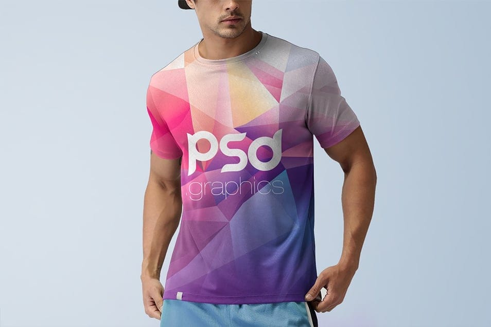 Men T-Shirt Mockup Template PSD