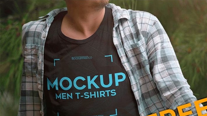 Men T-shirts Free PSD Mockup