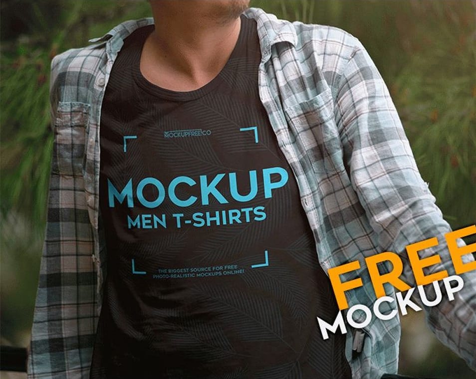 Men T-shirts Free PSD Mockup