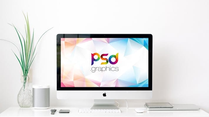 Minimal iMac on Desk Mockup