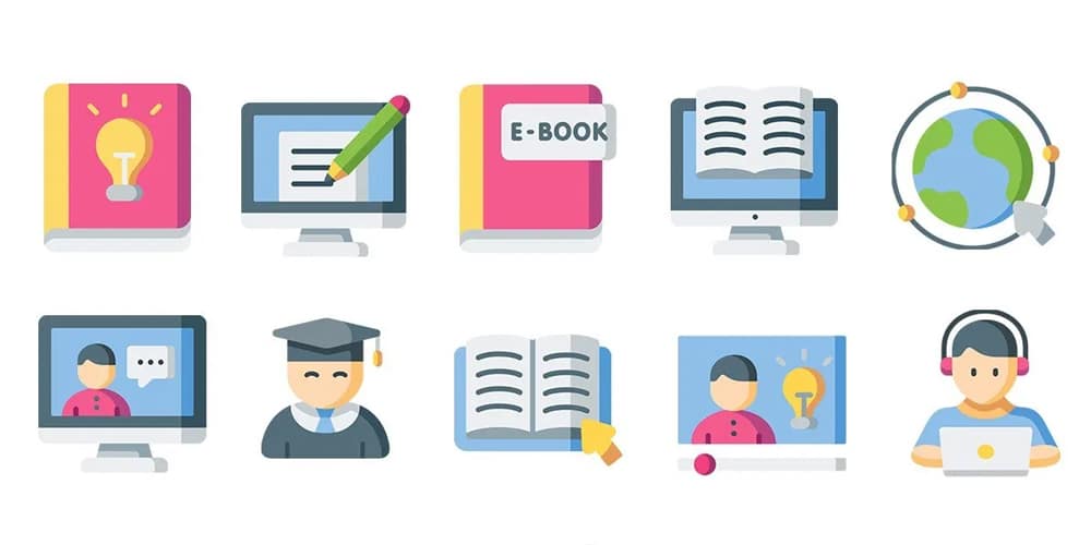 Online Learning Icons