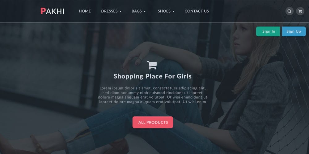 Free Ecommerce Web Templates PSD 116 Pakhi E commerceTemplate Free PSD