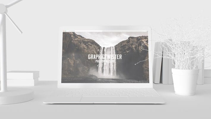 Photorealistic White Macbook Pro Mock-ups