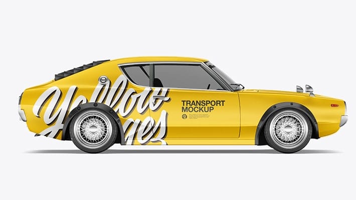 Retro Sport Car Mockup