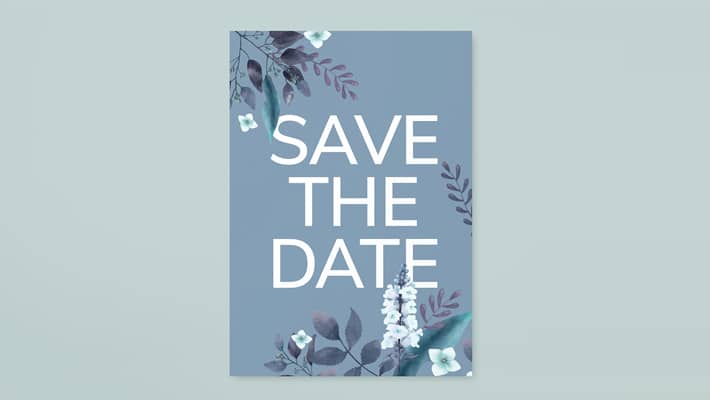 Save The Date Floral Card Mockup