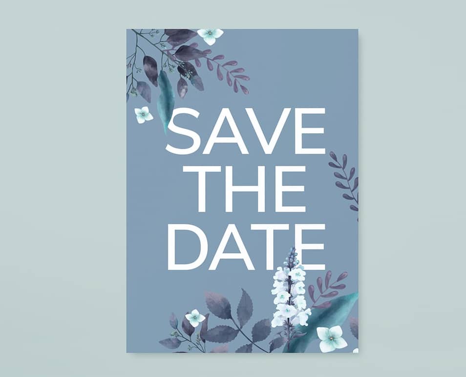 Save The Date Floral Card Mockup