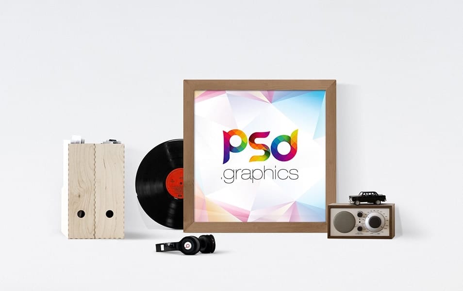 Square Photo Frame Mockup PSD