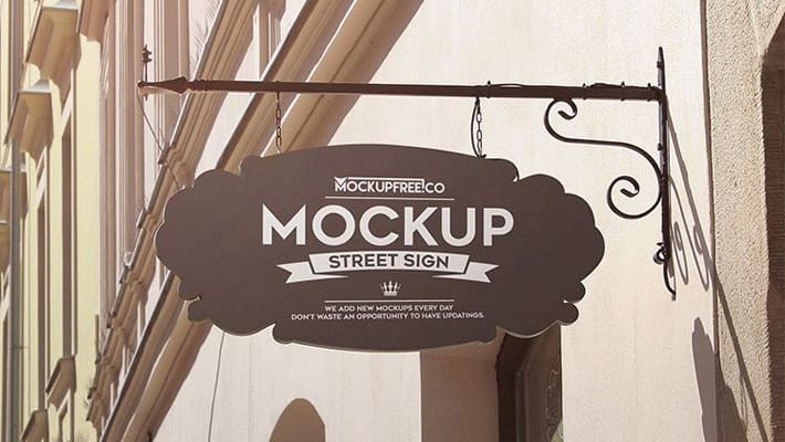 Street Sign – 4 Free PSD Mockups