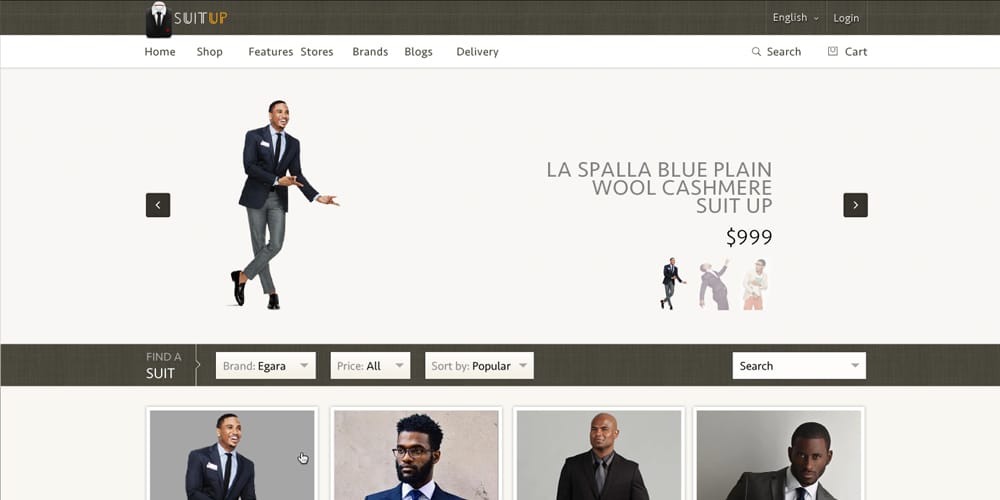 Free Ecommerce Web Templates PSD 97 Suit Up