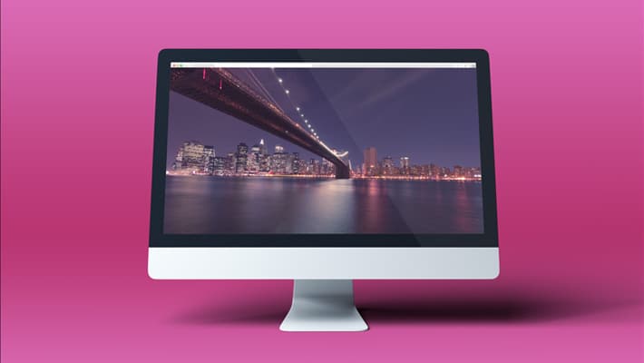 Transparent iMac Scene Mockup