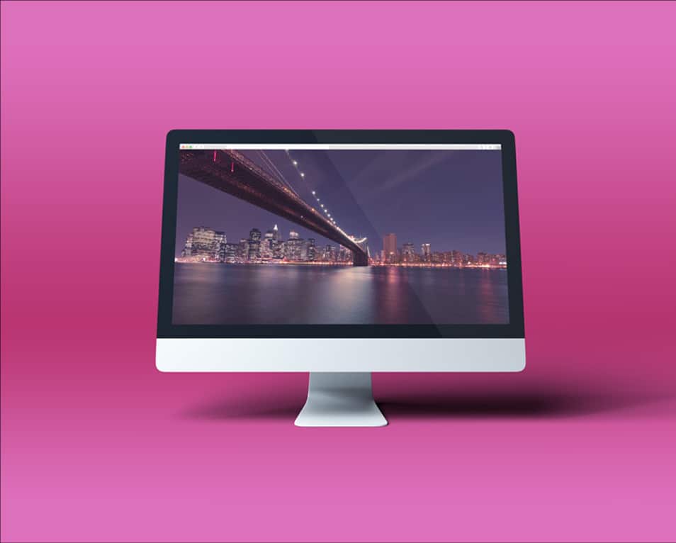 Transparent iMac Scene Mockup