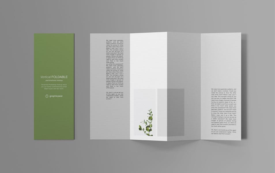 Vertical Foldable Brochure Mockup