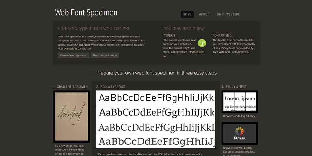 10+ Best Tools for Designers to Find Best Fonts 13 Web Font Specimen