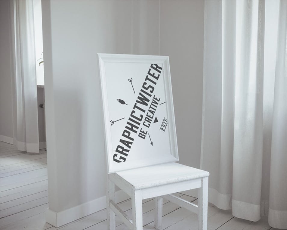 White Clasic Poster Frame Mockup