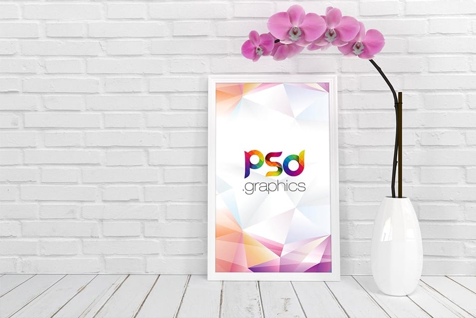White Poster Frame Mockup PSD