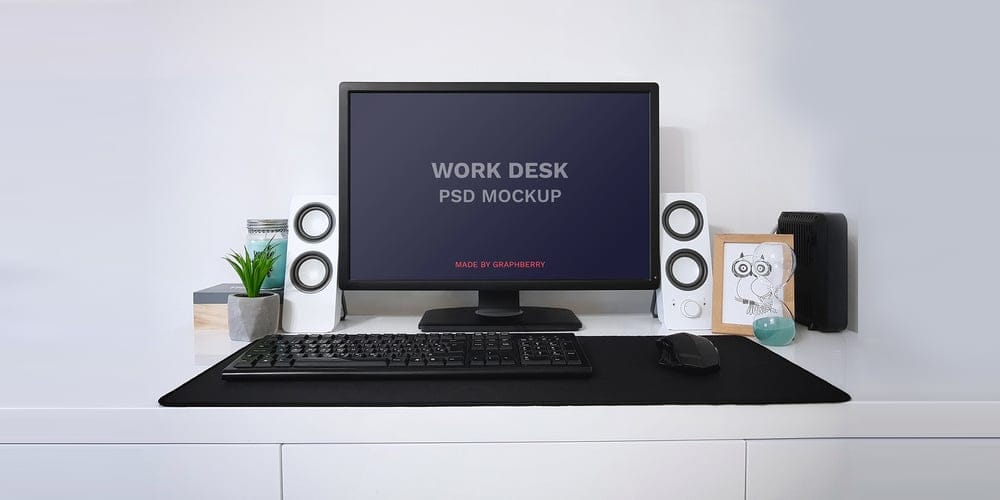 Work Desk Mockup PSD