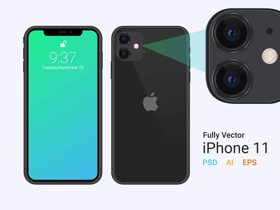 iPhone 11 Vector Mockup