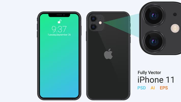 iPhone 11 Vector Mockup