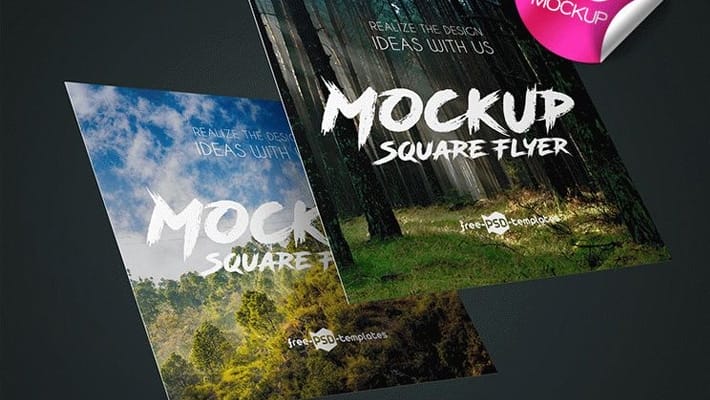 2 Free Square Flyer Mock-ups in PSD