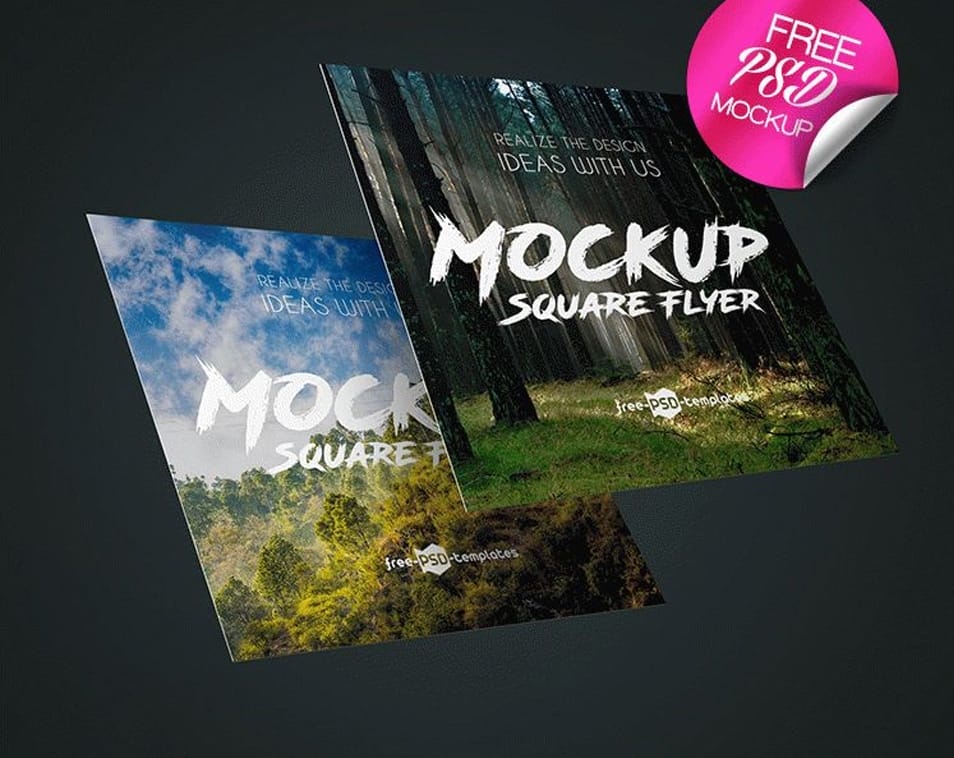 2 Free Square Flyer Mock-ups in PSD