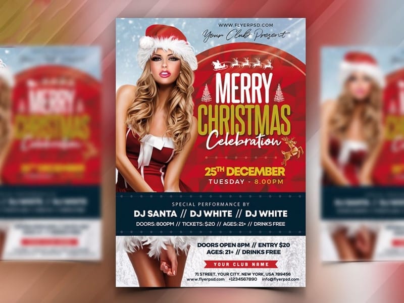 Awesome Christmas Party Flyer PSD