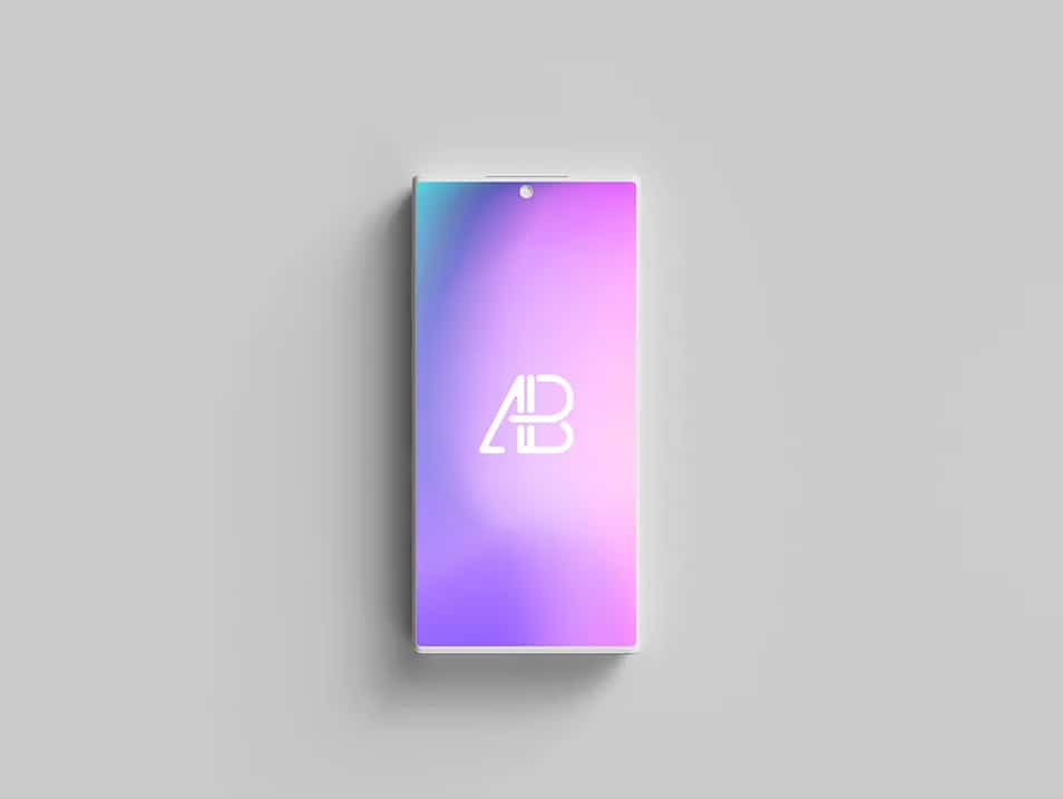 Clay Galaxy Note 10 Pro Top View Mockup