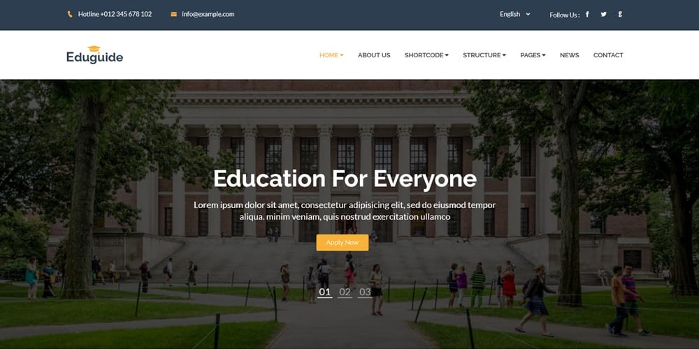 Free Education HTML Website Templates 99 Eduguide