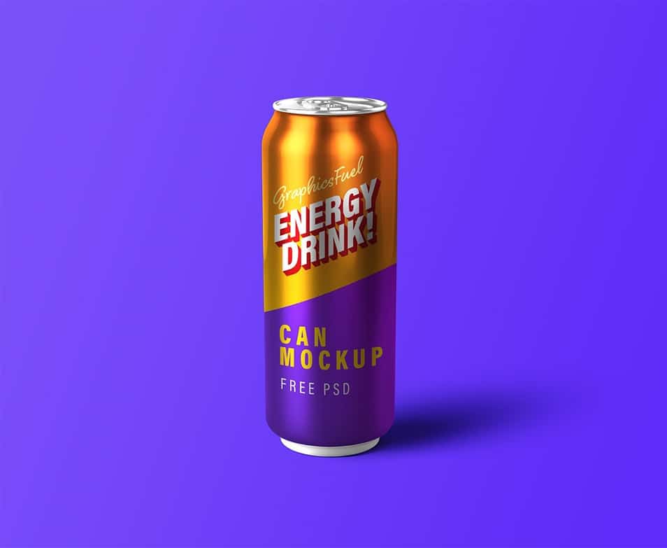 Energy Drink Can PSD Mockup