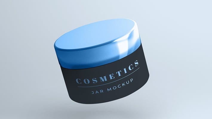 Floating Cosmetics Jar Mockup