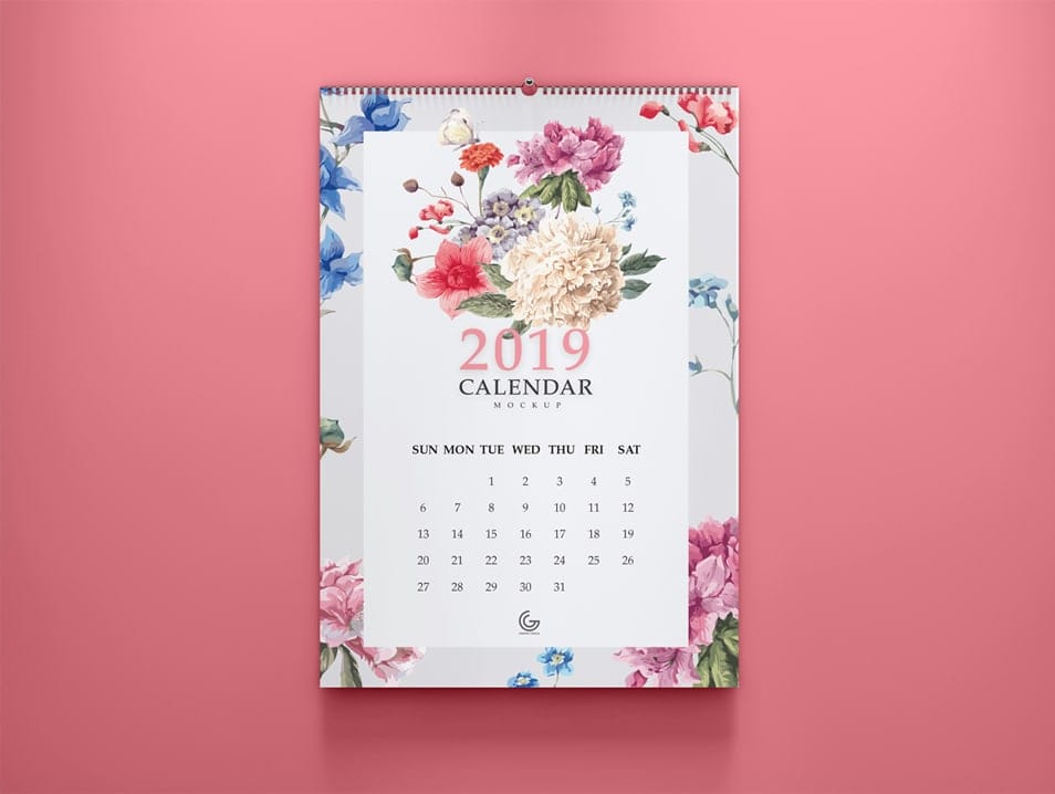 Free 2019 Calendar Mockup PSD For Presentation