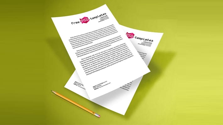 Free A4 Paper Mockup in PSD