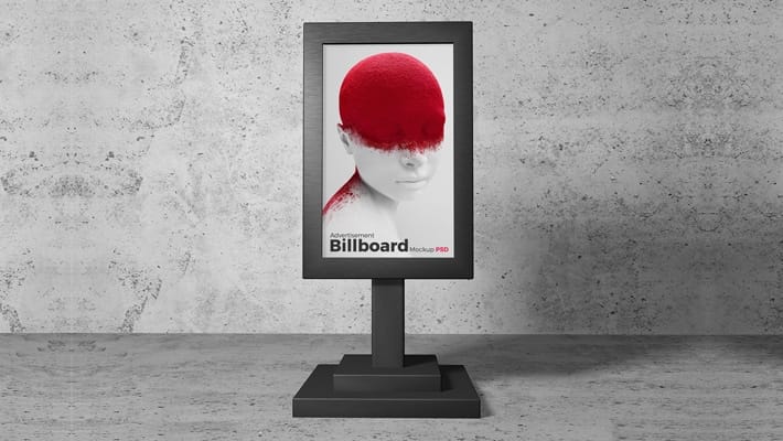 Free Advertisement Billboard Stand Mockup PSD