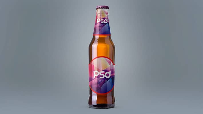 Free Beer Bottle Mockup PSD