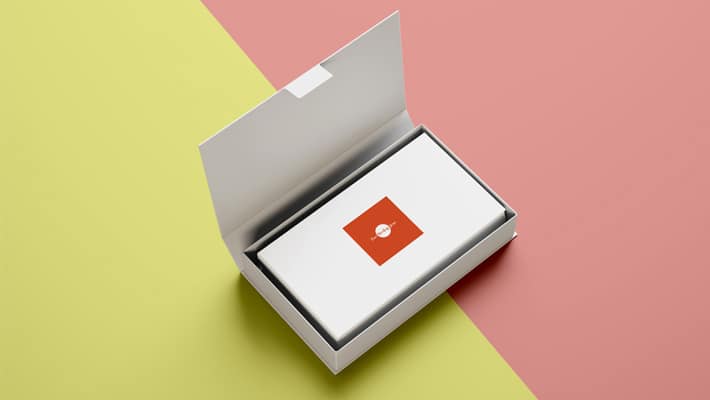 Free Business Cards in Box Mockup PSD