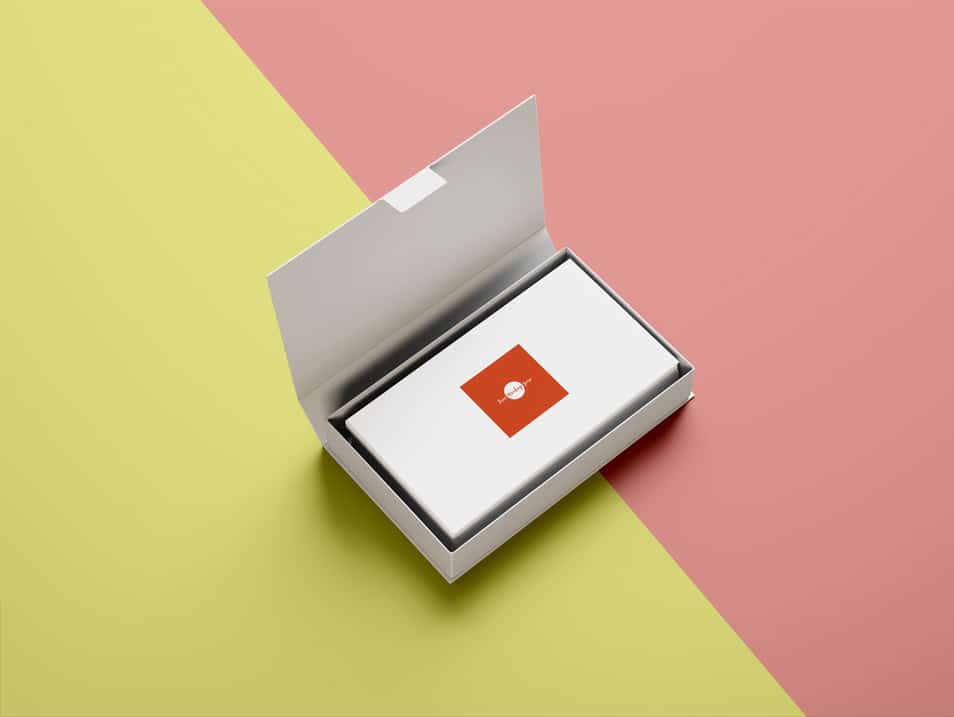 Free Business Cards in Box Mockup PSD