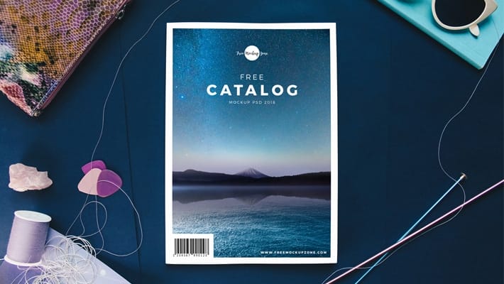 Free Catalog Title Mockup PSD