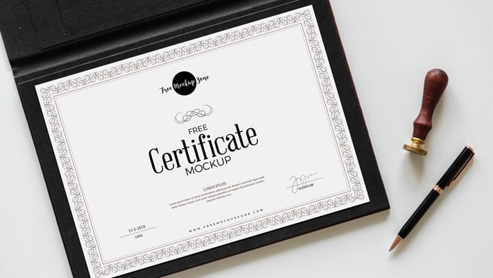 Free Certificate Mockup PSD